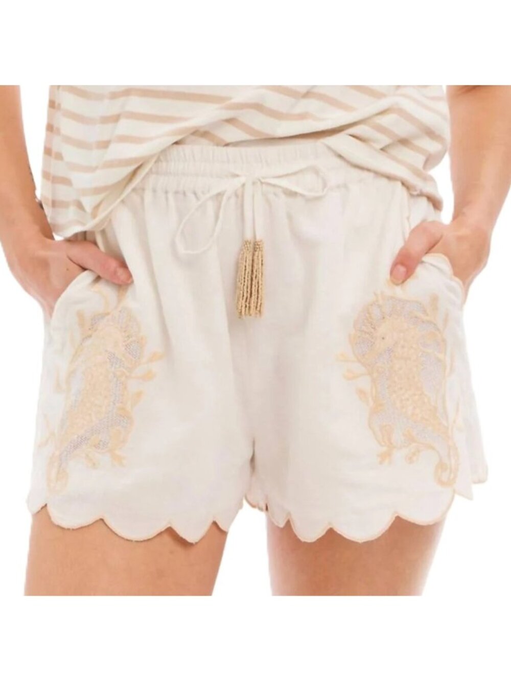 Allison New York Betsy Shorts in Off White Size Small New